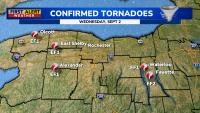 First Alert Weather: 5 tornadoes confirmed on Wednesday; Mainly dry today and beautiful Labor Day Weekend coming up