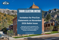 TABOR Election Notice: Invitation for Pro/Con Statements on November 2026 Ballot Issue