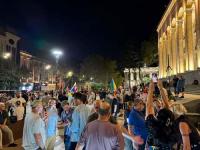 Participants of the continuous action in Tbilisi gathered on Rustaveli for the 646th consecutive day.