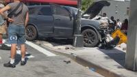 Driver hurt after slamming into multiple cars in Melrose
