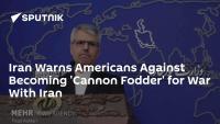 Iran Warns Americans Against Becoming 'Cannon Fodder' for War With Iran