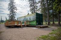 Shipping container finds new use as Little Red washroom