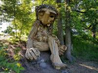Detroit Lakes Trolls Made From Recycled Wood Invite Visitors To Explore And Hunt