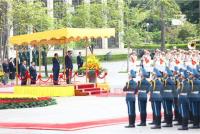 Vietnamese President and wife host state-level welcome ceremony for President U Min Aung...