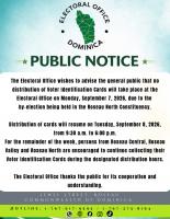 ANNOUNCEMENT: Closure of confirmation centres at Red Cross and Fond Cole