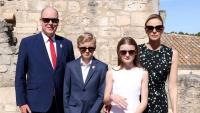 Princess Charlene can't stop being a doting mum on engagement with royal twins