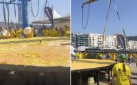 Crane needed to flip world’s biggest Spanish omelette as Sanxenxo feeds 10,000 for charity