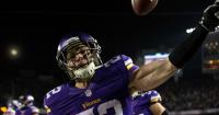 Dec 27, 2015; Minneapolis, MN, USA; Minnesota Vikings safety Harrison Smith (22) celebrates his interception for a touchdown during the second quarter against the New York Giants at TCF Bank Stadium. Mandatory Credit: Brace Hemmelgarn-USA TODAY Sports