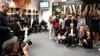 Katie Taylor celebrates Croke Park win over Flora Pili with those closest to her