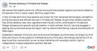 US, Chinese embassies spar on Trini soil over technology