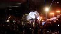 Giant mechanical elephants parade through Taipei streets