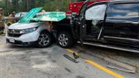 One injured in crash that takes down multiple Massachusetts road signs