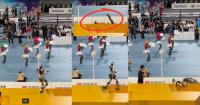 Humanoid Robot Appears Distracted By Dancing Cheerleaders At Beijing Robot Games