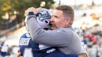 Nevada coach Jeff Choate gives his comments after the Wolf Pack's win