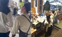 Shocking moment four customers dine and dash at Melbourne café - only to return to pick up a phone they left and walk out on the bill again