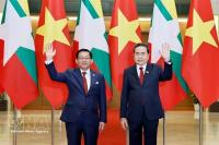 Parliamentary leader hosts Myanmar President in Hà Nội
