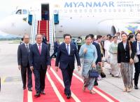 Myanmar President arrives in Hà Nội, beginning official visit to Việt Nam