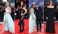 Alicia Vikander wows in a blue ruffled gown as she and husband Michael Fassbender lead the stars at The Echo Chamber premiere during the 83rd Venice Film Festival