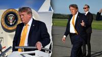 Trump debuts apparent darker hair color, igniting social media chatter