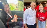 Political enemies take a brutal slap at Australia's youngest senator Charlotte Walker, 22 - photoshopping her into a baby car seat... after she posted a video of herself covered in sausage roll crumbs