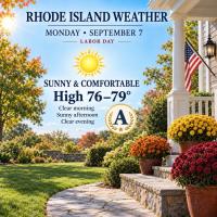 Rhode Island Weather for Labor Day, September 7, 2026