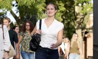 Princess Leonor of Spain cuts a casual figure in jeans as she arrives for her first day of university after completing military training