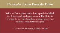 Letter From the Editor: ‘The Heights’ Supports Amicus Brief Urging Court To Protect Student Press Freedom