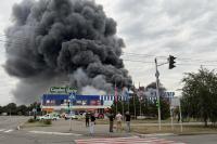 Russian Drone Attacks Destroy Epicentr Mall in Mykolaiv