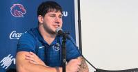 Boise State linebacker Boen Phelps talks after 34-27 loss to Oregon