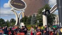 1,300 casino workers strike Wynn Resorts’ Encore Boston Harbor