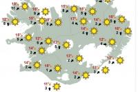 Sunshine across Iceland and temperatures could reach 18°C