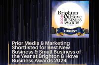 Prior Media and Marketing named finalist in two Brighton and Hove Business Awards categories