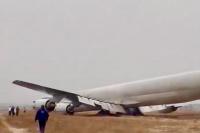 Rare DC-8 freighter veers off runway, collapses nose gear in Kinshasa