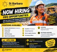 Mining jobs at St Barbara : Simberi Mine PNG