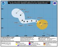 Lowell weakens into a tropical storm as it moves away from Hawaii