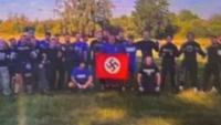 'Fight Club' football hooligans wave swastikas in forest battle with German Nazis