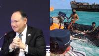 'Memento of how desperate China is': Philippines defence secretary calls out Beijing after being interrupted by a note