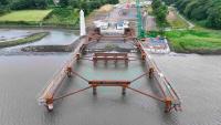 Engineering milestone in £88m Narrow Water Bridge project as 65m structures now extend into Newry River