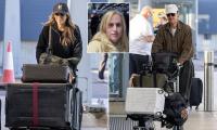 Rebel Wilson gets caught up in 'nightmare' airport chaos as Benedict Cumberbatch, Elizabeth Hurley and Olivia Attwood arrive at Heathrow amid a second day of travel misery