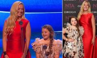 Valencia Fury, 8, makes her NTAs debut with her mother Paris as she is branded an 'icon' by viewers after becoming the star of their family show