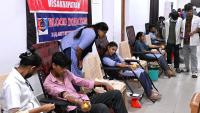 Students, staff donate 180 units of blood at blood donation camp
