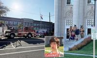 Shrieks ring through high school cafeteria as boy inhales cocktail of toxic chemicals before teachers start frantic effort to save his life