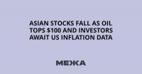 Asian Stocks Fall as Oil Tops $100 and Investors Await US Inflation Data