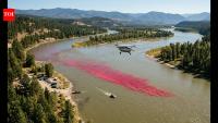 In 2017, USGS released 72.57 kg of dye into Idaho’s Kootenai River; aircraft tracked it from above