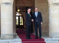 Israeli president Herzog arrives at presidential palace