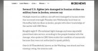 U.S. fighter jets damaged in Iranian strikes on military base in Jordan: U.S. media