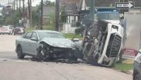 One taken to hospital after crash involving flipped car in St. Claude neighborhood