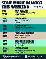 Live Music This Weekend in Montgomery County: September 11–13