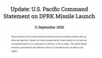 U.S. military says it is aware of North Korean missile launch