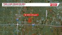 One person taken to hospital after crash in southeast OKC